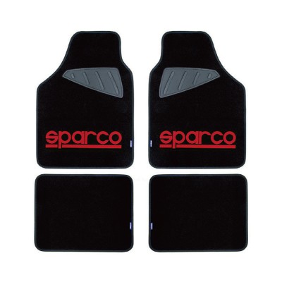 Универсални стелки мокет Sparco Черни-Червени 4БР/К-Т